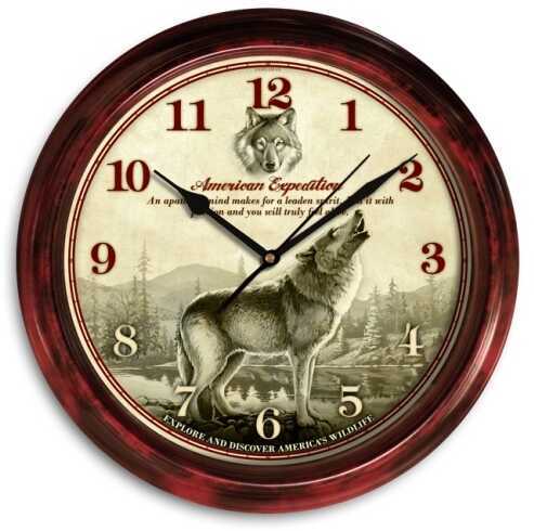 American Expedition Signature Series Clock - Gray Wolf