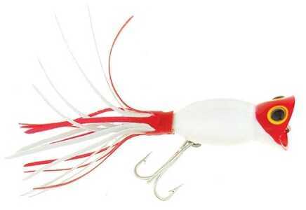 Arbogast Hula Pop 3/8 2" Wht Red Head