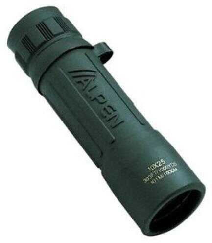 Alpen Outdoor 10x25 Monocular, Roof Prism, Coated Lens, Wrist Strap Md: AP117