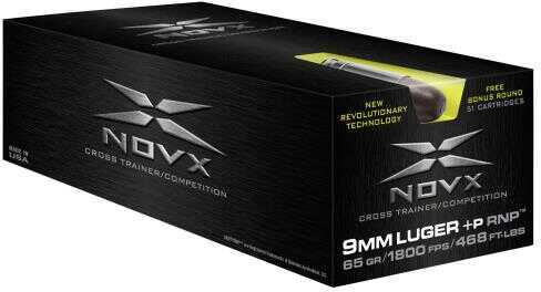 9mm Luger 65 Grain Round Nose 51 Rounds NovX Ammunition