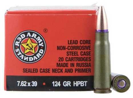 7.62X39mm 124 Grain Boat Tail Hollow Point 20 Rounds Century Arms Ammunition