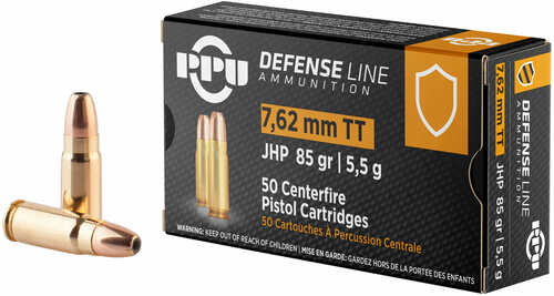 7.62X25mm Tokarev 85 Grain Jacketed Hollow Cavity 50 Rounds PPU Ammunition