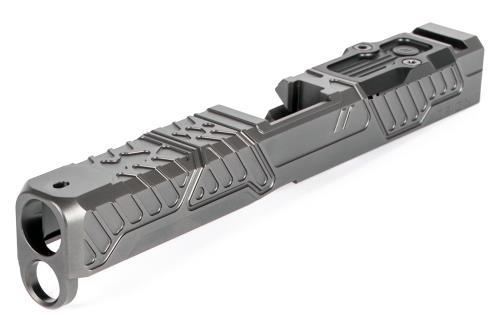 Zev Technologies Orion Stripped Slide with RMR Plate 5th Gen in Stainless Steel Titanium Gray