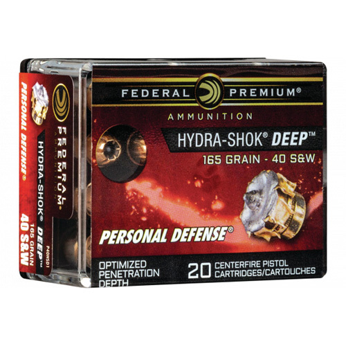 40 S&W 165 Grain Hollow Point 20 Rounds Federal Ammunition