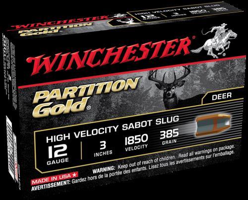 12 Gauge 3" Sabot Slug 385 Gr 5 Rounds Winchester Shotgun Ammunition