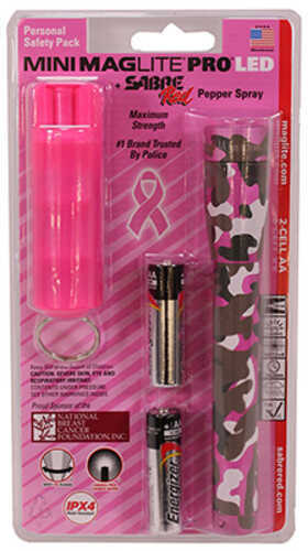 Maglite SP2PUE6 Mini Pro & Sabre Pepper Spray Pink