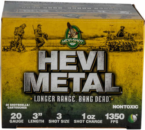 20 Gauge 3" Hevi Metal #3  1 oz 25 Rounds Hevi-Shot Shotgun Ammunition