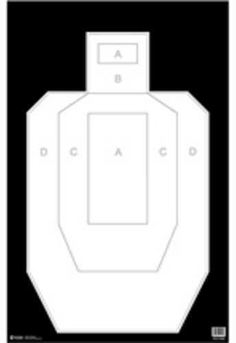 Action Target Inc IPSCPBKB100 High Visibility IPSC/USPSA Hanging Heavy Paper 23" X 35" Silhouette Black/White 100