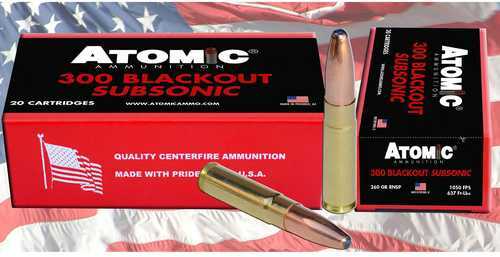 300 AAC Blackout 260 Grain Expanding RNSP 20 Rounds Atomic Ammunition