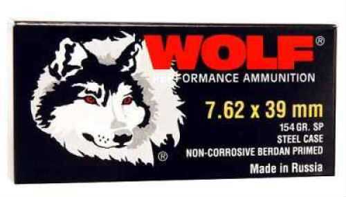 7.62X39mm 125 Grain Soft Point 1000 Rounds Wolf Ammunition