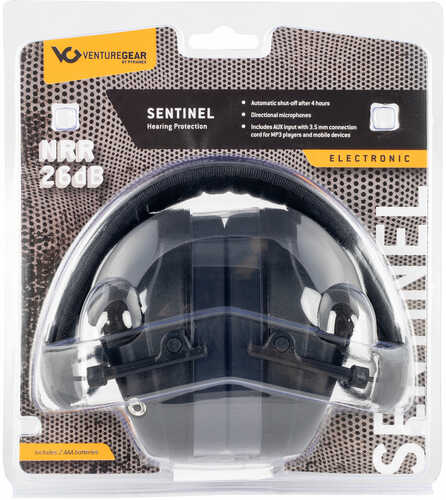 Sentinel Elec Ear Muff W/Aux Jack Black 26Db