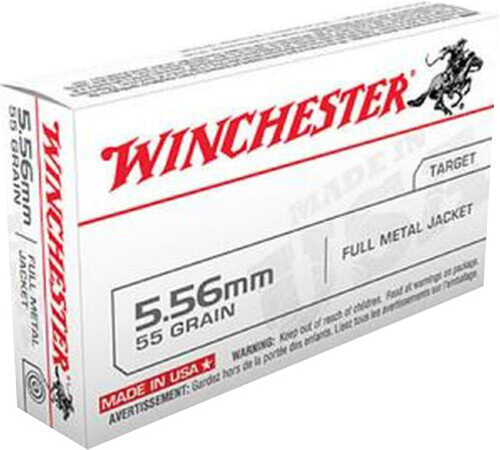 5.56mm Nato 20 Rounds Ammunition Winchester 55 Grain Full Metal Jacket