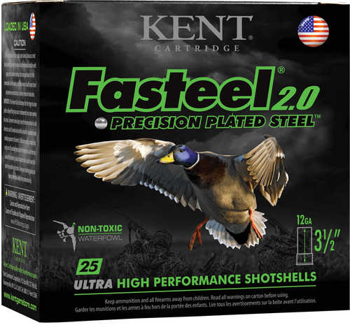Kent Cartridge K1235FS403 Fasteel 2.0 12 Gauge 3.5" 1 3/8 Oz 1550 Fps 3 Shot 25 Rounds