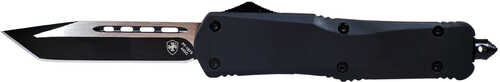 Templar Knife Black Rubber 3.50" Tanto Plain 440C Stainless Steel Coated Aluminum Handle OTF