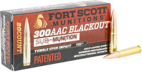 300 AAC Blackout 190 Grain Copper 20 Rounds Fort Scott Munitions Ammunition