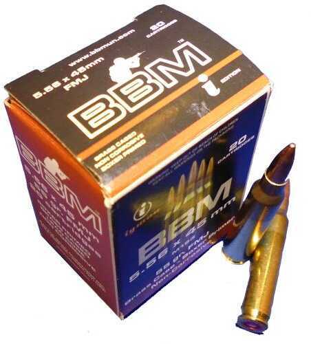 5.56mm Nato 55 Grain Full Metal Jacket 200 Rounds BBM Ammunition