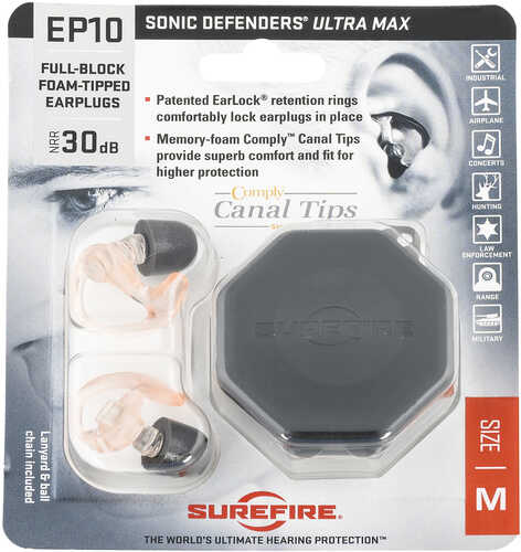 Sf EP10-MPR Full Block EARPLUGS Md Clear