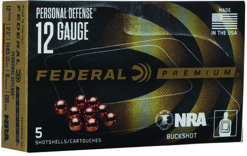 Federal Pd132NRA00 Premium Personal Defense 12 Gauge 2.75" 00 Buck Shot 5 Per Box/ 50 Cs