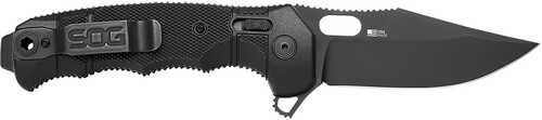 S.O.G SOG-12-21-02 Seal XR 3.90" Folding Clip Point Plain Black Cerakote S35VN SS Blade Black/Grn Handle Includes Belt C