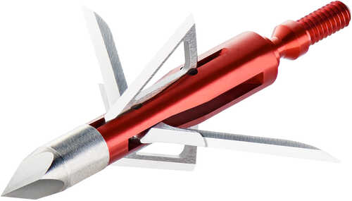 Bloodsport Nitefall Rear-Deploying Hybrid Mechanical Chisel Tip Stainless Steel Blades Red 100 Gr 3 Broadheads