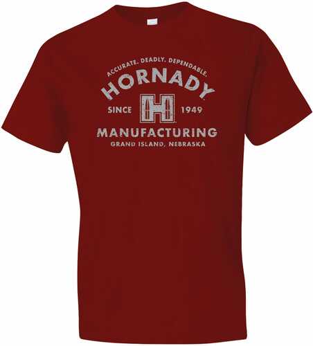 Hornady Gear 31423 T-shirt Cardinal Short Sleeve Large
