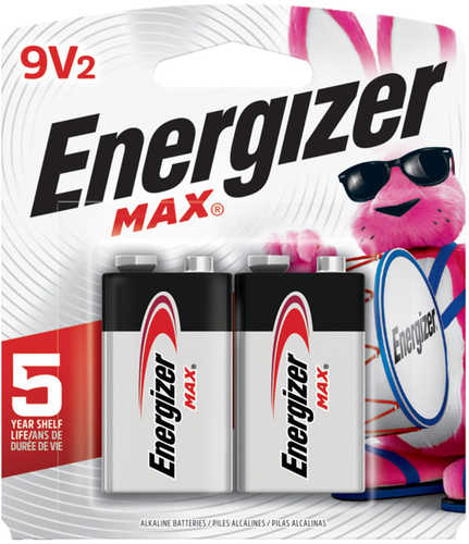 Rayovac 522BP2 Energizer Max 9V Batteries Black & Silver