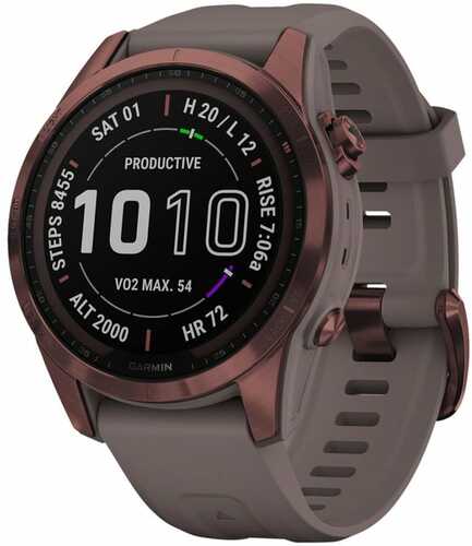Gar 010-02539-28 Fenix 7s Sapphire Dark Bronze Grey