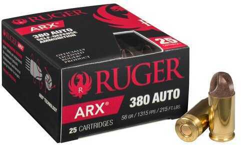 380 ACP 56 Grain Full Metal Jacket 25 Rounds Ruger Ammunition