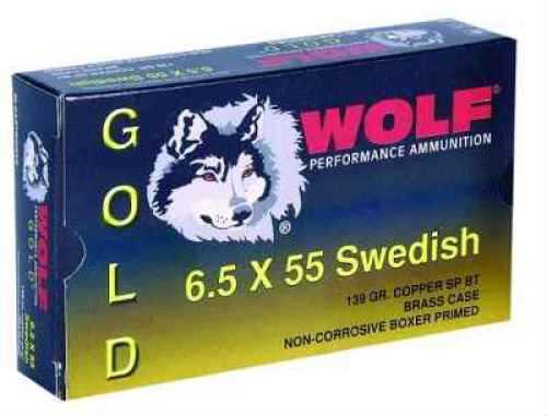 6.5X55mm 139 Grain Full Metal Jacket 20 Rounds Wolf Ammunition