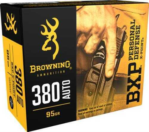 380 ACP 95 Grain Hollow Point 20 Rounds Browning Ammunition