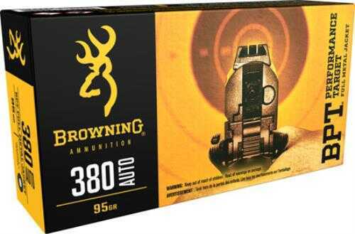 380 ACP 95 Grain Full Metal Jacket 50 Rounds Browning Ammunition