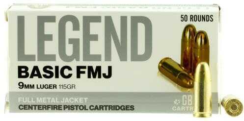 9mm Luger 115 Grain Full Metal Jacket 50 Rounds GBW Ammunition