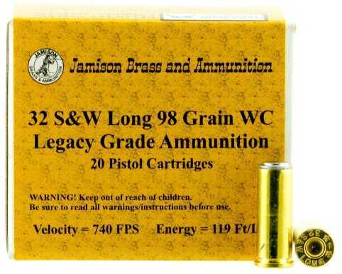 32 S&W Long 98 Grain Lead 20 Rounds Jamison Ammunition