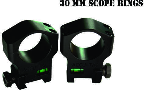 Accu-Tac 30MM Scope Rings Flat Black Model HSR-300