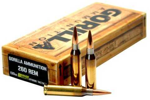 260 Rem 130 Grain Hollow Point 20 Rounds GORILLA Ammunition 260 Remington