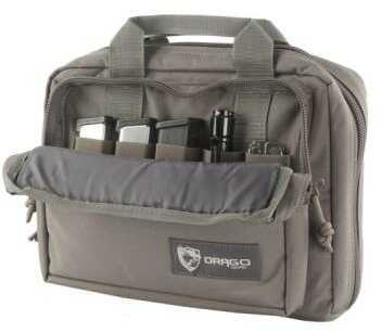 Drago Gear 12315GY Double Pistol Case 600D Polyester 12.5" x 9.5" x 4.5" Gray