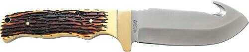 Uncle Henry 185UH Full Tang Knife 4.25" 7Cr17MoV Stainless Steel Gut Hook Staglon Slabs
