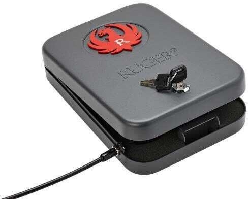 SnapSafe Ruger® Lock Box X-Large 10" 7" 2" Black Finish Key 16 Gauge Steel Cable Included 75210R