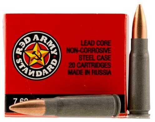 7.62X39mm 122 Grain Full Metal Jacket 20 Rounds Red Army Ammunition