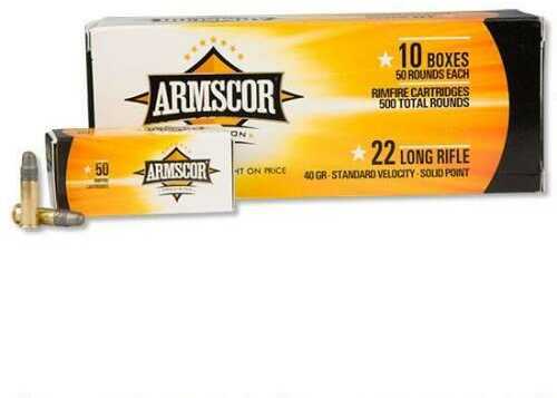 Armscor Precision 22 LR 40 gr 1125 fps Standard Velocity Solid Point Ammo 50 Round Box