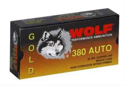 380 ACP 94 Grain Hollow Point 50 Rounds Wolf Ammunition