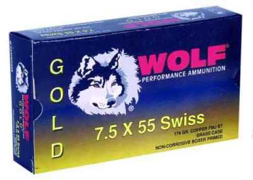 7.5X55mm Swiss 174 Grain Soft Point 20 Rounds Wolf Ammunition