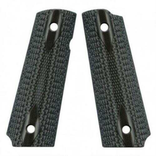 VZ 1911 Double Diamond Grip Panels Texture G10 Black/Gray Md: DDBGXA