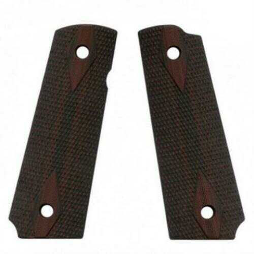 VZ 1911 Double Diamond Grip Panels Texture G10 Black/Cherry Md: DDCXA