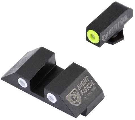 Night Fision GLK00203YGWG Sight Set Square for Glock 20/21/29/30/31/32/36/40/41 Tritium Green w/Yellow Out