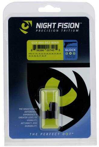 Night Fision GLK004003WGW Sight Set Square for Glock 17/17L/19/22-28/31-35/37-39 Green Tritium w/White Outline Fro