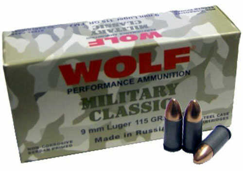 9mm Makarov 95 Grain Full Metal Jacket 1000 Rounds Wolf Ammunition