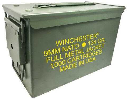 9mm Luger 124 Grain Full Metal Jacket 1000 Rounds Winchester Ammunition