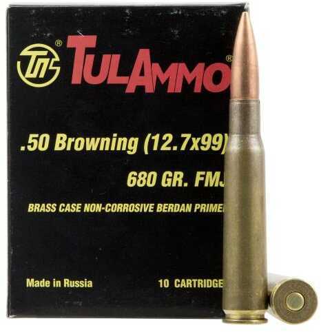 50 BMG 680 Grain Full Metal Jacket 10 Rounds TULA Ammunition