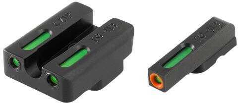 Truglo TG13WA2PC Brite-Site TFX Pro Day/Night Sights Walther PPS Tritium/Fiber Optic Green w/Orange Outline Front U-Notc